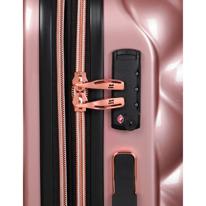 St. Tropez Trois Hardside 3pc 8 Wheel Expandable Spinner Set (Metallic Rose Gold)