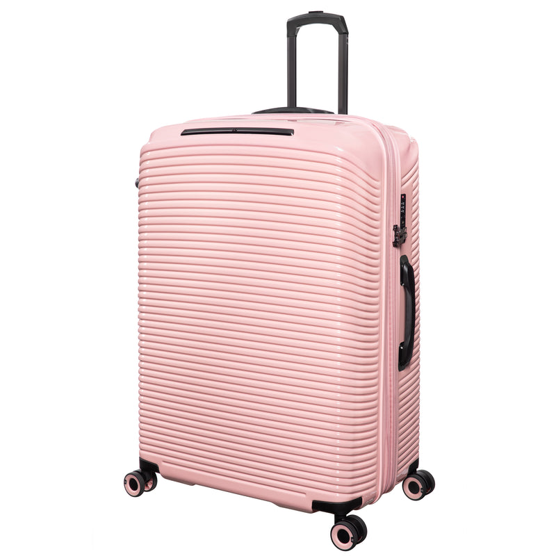 Traversed 3 Piece Hardside 8 Wheel Expandable Spinner Set (Metallic Rose Gold)