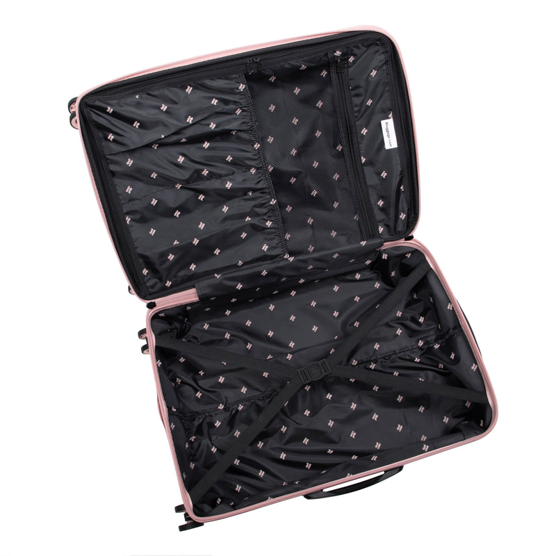 Traversed 3 Piece Hardside 8 Wheel Expandable Spinner Set (Metallic Rose Gold)