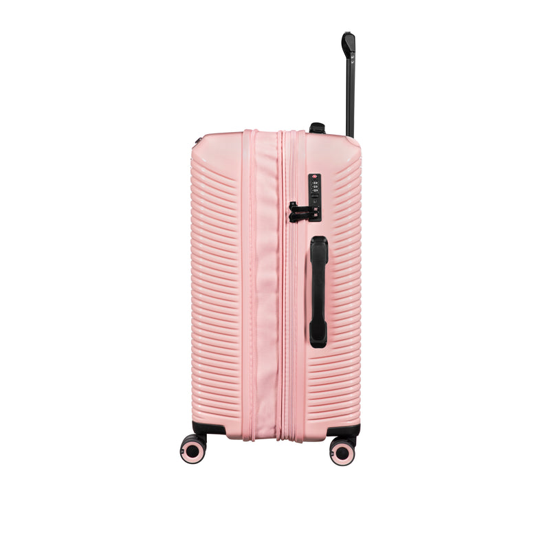 Traversed 3 Piece Hardside 8 Wheel Expandable Spinner Set (Metallic Rose Gold)