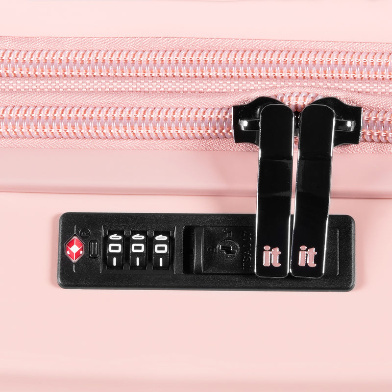 Traversed 3 Piece Hardside 8 Wheel Expandable Spinner Set (Metallic Rose Gold)