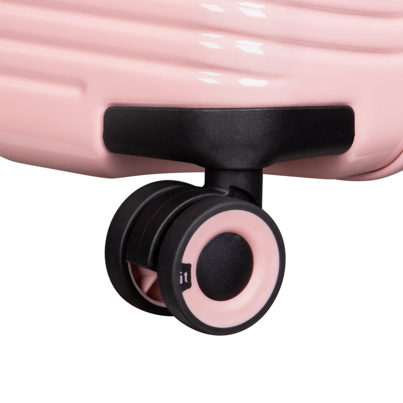 Traversed 3 Piece Hardside 8 Wheel Expandable Spinner Set (Metallic Rose Gold)