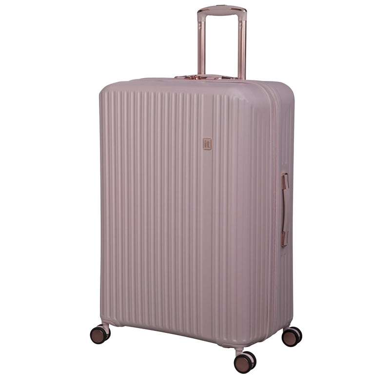 Luxuriant 3 Piece Hardside 8 Wheel Expandable Spinner Set (Prada Pink)