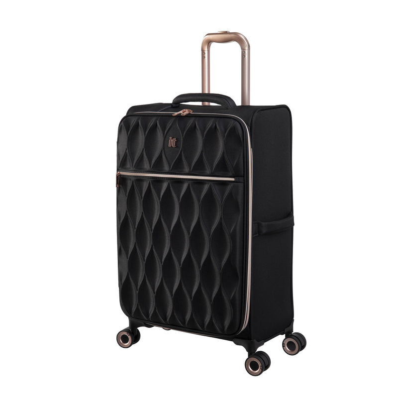 Enliven 28" Softside Checked 8 Wheel Expandable Spinner (Black)