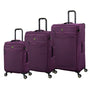 Circulator 3 Piece Softside 8 Wheel Expandable Spinner Luggage Set (Italian Plum)