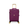 Glimmering 3 Piece Softside 8 Wheel Spinner Luggage Set (Amaranth)