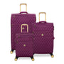 Glimmering 3 Piece Softside 8 Wheel Spinner Luggage Set (Amaranth)