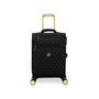Glimmering 3 Piece Softside 8 Wheel Spinner Luggage Set (Black)