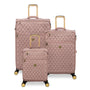 Glimmering 3 Piece Softside 8 Wheel Spinner Luggage Set (Mink Gold)