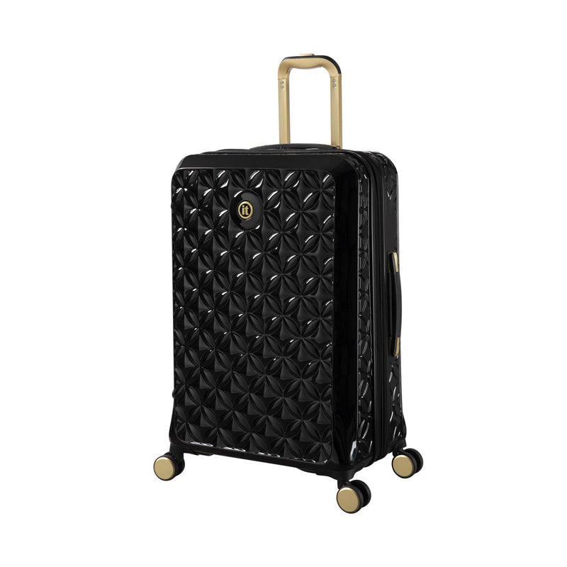 Florita 28" Hardside Checked 8 Wheel Expandable Spinner (Black)