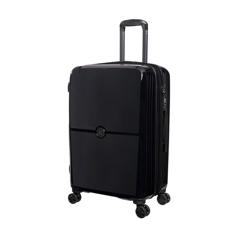Optical 28" Hardside Checked 8 Wheel Expandable Spinner (Black)