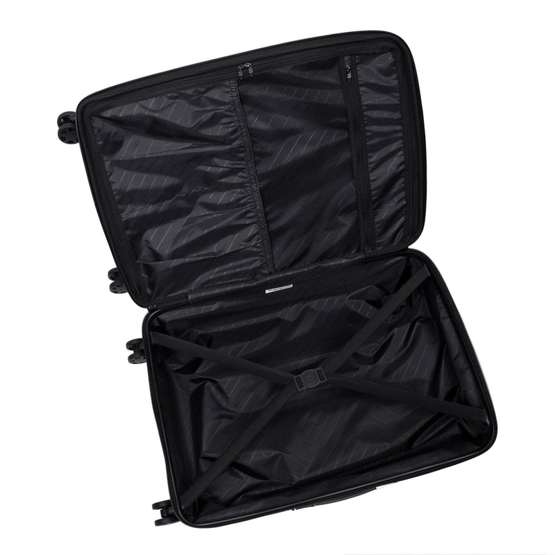 Optical 28" Hardside Checked 8 Wheel Expandable Spinner (Black)