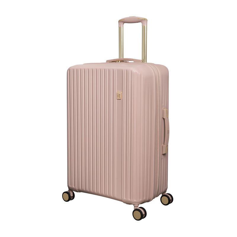 Luxuriant 3 Piece Hardside 8 Wheel Expandable Spinner Set (Rose Sand)