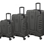 BRITBAG Cherokee II 3 Piece Hardside 8 Wheel Expandable Spinner Set (Dark Grey)