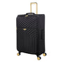 Flourished 3 Piece Softside 8 Wheel Spinner Luggage Set (Black)