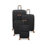 Continuous 4 Piece Hardside Expandable 8 Wheel Spinner Luggage Set with Soft-Pocket Carry-On (Black)