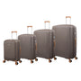 Continuous 4 Piece Hardside Expandable 8 Wheel Spinner Luggage Set with Hard-Pocket Carry-On (Coffee Quartz)