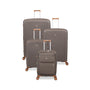 Continuous 4 Piece Hardside Expandable 8 Wheel Spinner Luggage Set with Soft-Pocket Carry-On (Coffee Quartz)