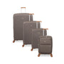 Continuous 4 Piece Hardside Expandable 8 Wheel Spinner Luggage Set with Soft-Pocket Carry-On (Coffee Quartz)