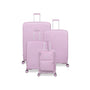Continuous 4 Piece Hardside Expandable 8 Wheel Spinner Luggage Set with Soft-Pocket Carry-On (Lilac Snow)