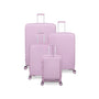 Continuous 4 Piece Hardside Expandable 8 Wheel Spinner Luggage Set with Hard-Pocket Carry-On (Lilac Snow)