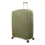 Continuous 4 Piece Hardside Expandable 8 Wheel Spinner Luggage Set with Soft-Pocket Carry-On (Olive Drab)
