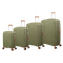 Continuous 4 Piece Hardside Expandable 8 Wheel Spinner Luggage Set (Olive Drab)
