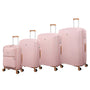 Continuous 4 Piece Hardside Expandable 8 Wheel Spinner Luggage Set with Soft-Pocket Carry-On (Peach Whip)