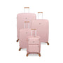 Continuous 4 Piece Hardside Expandable 8 Wheel Spinner Luggage Set with Soft-Pocket Carry-On (Peach Whip)