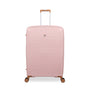 Continuous 4 Piece Hardside Expandable 8 Wheel Spinner Luggage Set with Soft-Pocket Carry-On (Peach Whip)