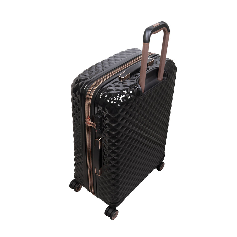 Glitzy 31" Hardside Checked 8 Wheel Expandable Spinner (Black)