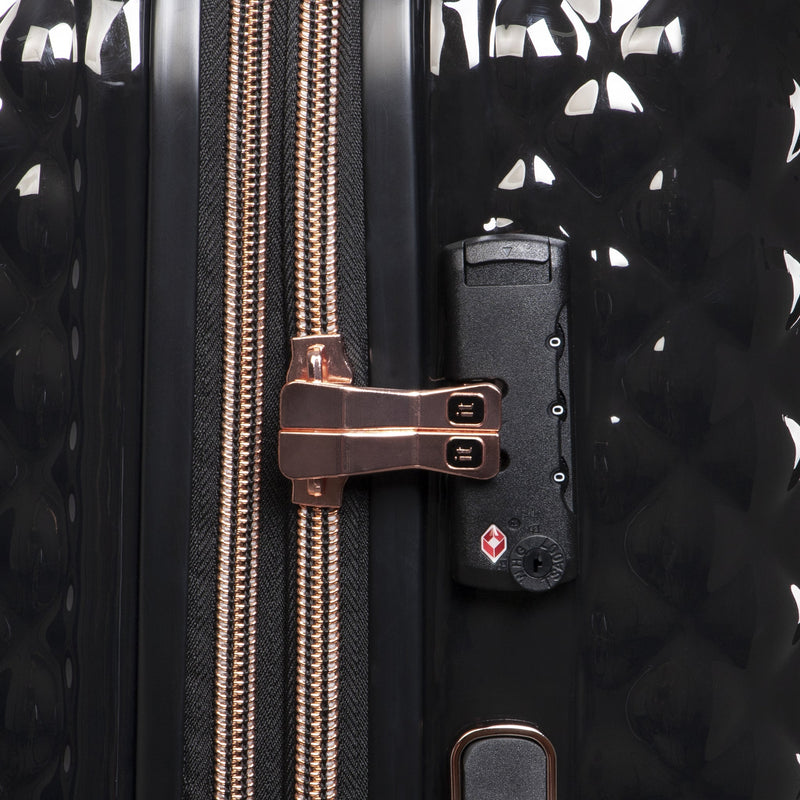 Glitzy 31" Hardside Checked 8 Wheel Expandable Spinner (Black)