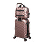 Glitzy 4 Piece Hardside 8 Wheel Expandable Spinner Set (Metallic Rose Gold)