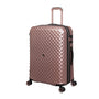 Glitzy 4 Piece Hardside 8 Wheel Expandable Spinner Set (Metallic Rose Gold)