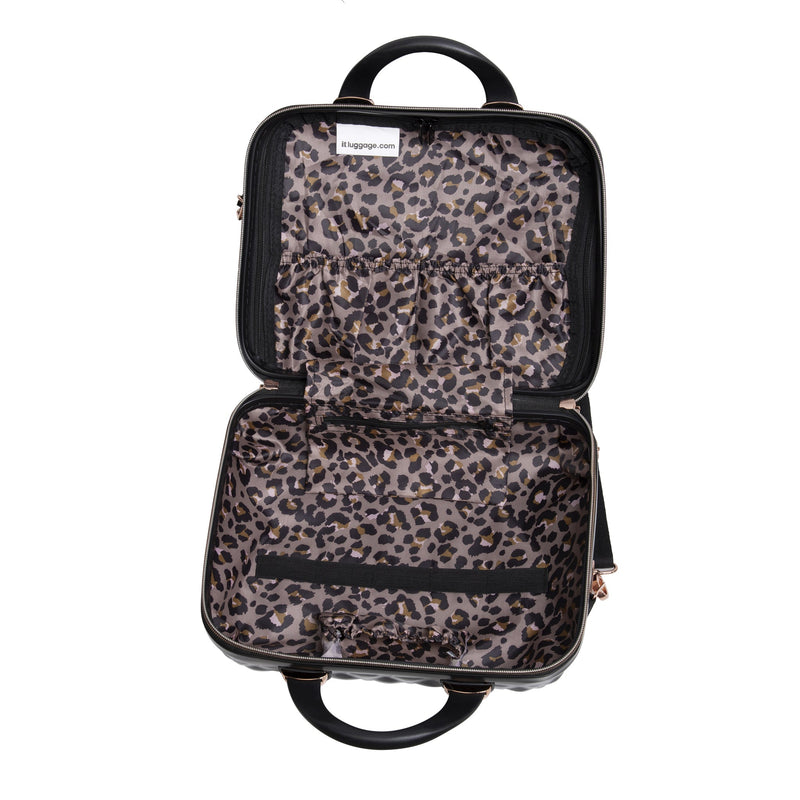 Glitzy 4 Piece Hardside 8 Wheel Expandable Spinner Set (Metallic Rose Gold)