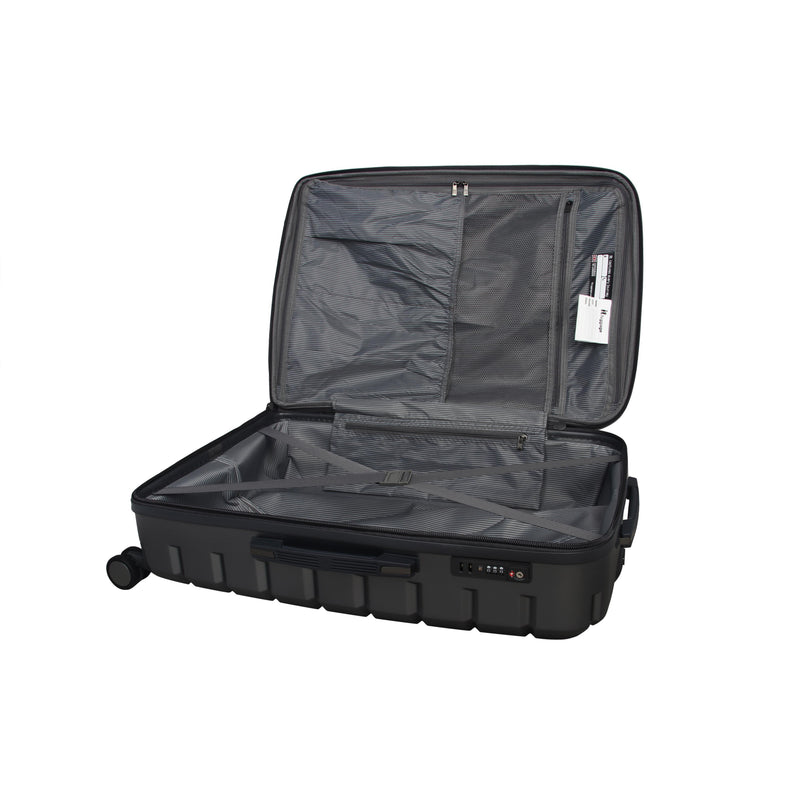 Prosperous Metallic 28" Hardside Checked 8 Wheel Expandable Spinner (Metallic Grey)