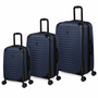 Lineal 3 Piece Hardside 8 Wheel Expandable Spinner Set (Dress Blues)