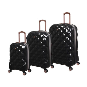 St. Tropez Trois Hardside 3pc 8 Wheel Expandable Spinner Set (Black)