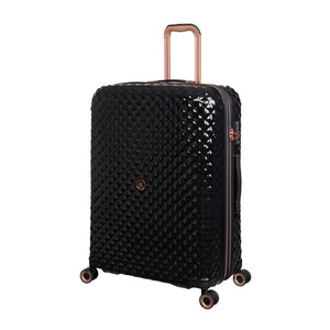 Glitzy 3 Piece Hardside 8 Wheel Expandable Spinner Set (Black)