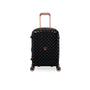 Glitzy 3 Piece Hardside 8 Wheel Expandable Spinner Set (Black)