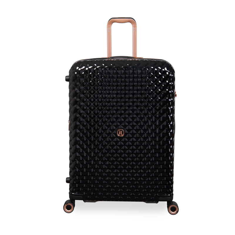 Glitzy 3 Piece Hardside 8 Wheel Expandable Spinner Set (Black)