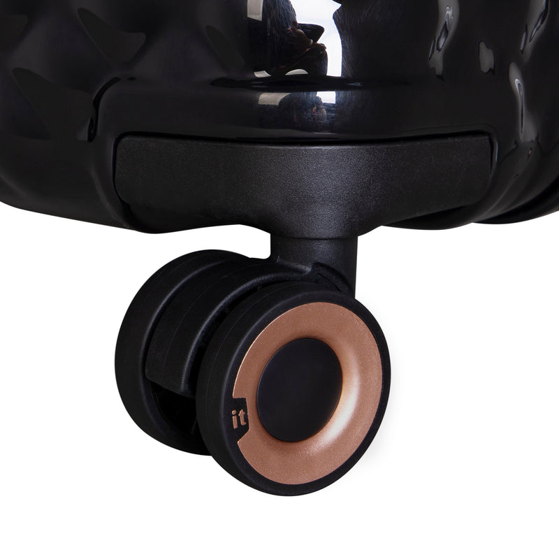 Glitzy 3 Piece Hardside 8 Wheel Expandable Spinner Set (Black)