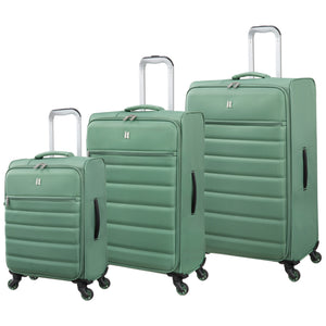 Striving 3 Piece Softside 8 Wheel Spinner Luggage Set (Hedge Green)