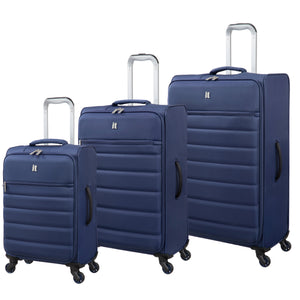 Striving 3 Piece Softside 8 Wheel Spinner Luggage Set (Ocean Cavern)