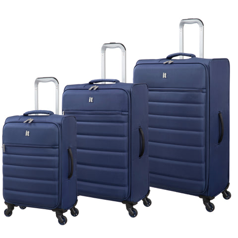 Striving 3 Piece Softside 4 Wheel Spinner Luggage Set (Ocean Cavern)