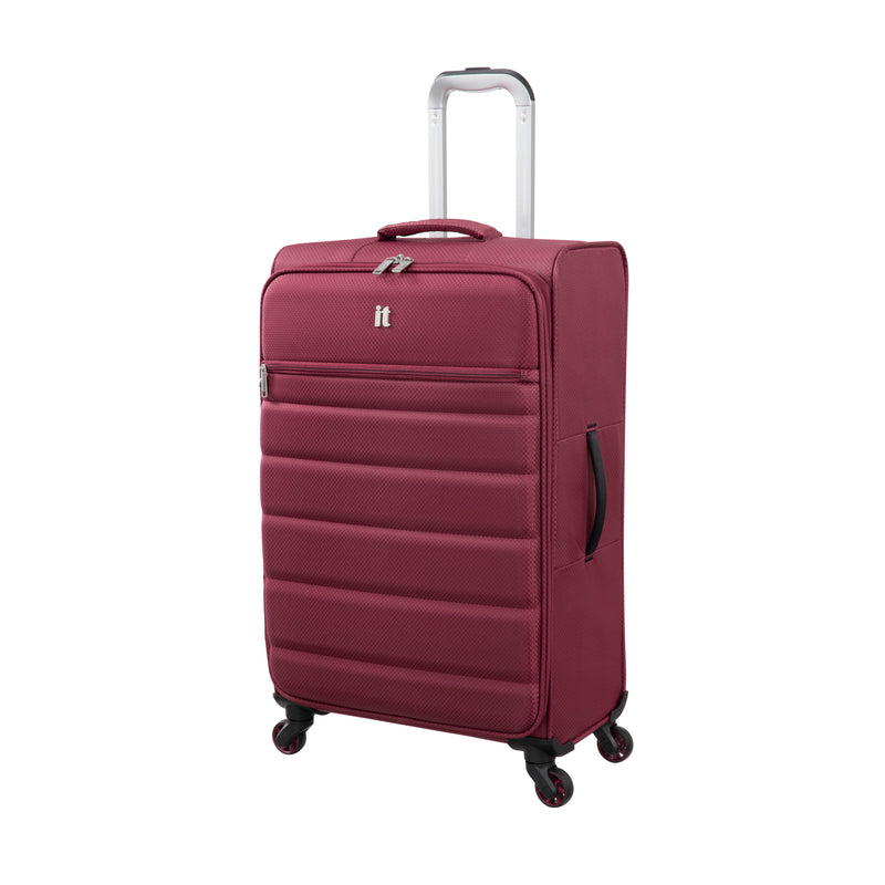 Striving 3 Piece Softside 8 Wheel Spinner Luggage Set (Tibetan Red)