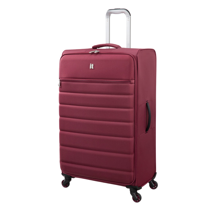 Striving 3 Piece Softside 8 Wheel Spinner Luggage Set (Tibetan Red)