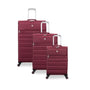 Striving 3 Piece Softside 8 Wheel Spinner Luggage Set (Tibetan Red)