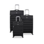 Striving 3 Piece Softside 4 Wheel Spinner Luggage Set (Black)
