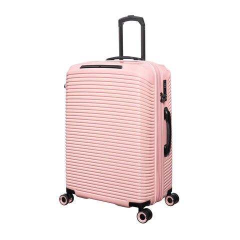 Traversed 28" Hardside Checked 8 Wheel Expandable Spinner (Metallic Rose Gold)